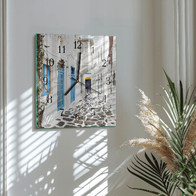 Quadratische wanduhr modern Santorini
