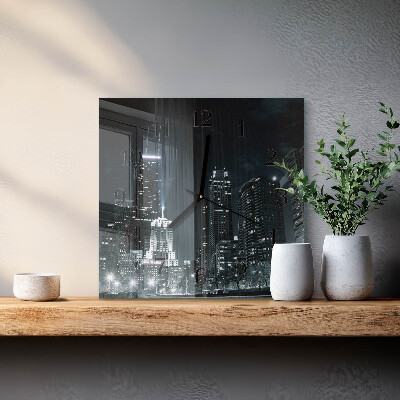Quadratische wanduhr Stadt