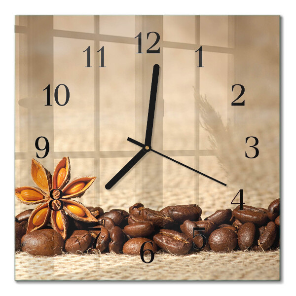 Moderne wanduhr quadratisch Kaffeebohnen