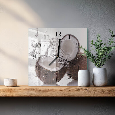 Wanduhr mit motiv quadratisch Kokosnüsse