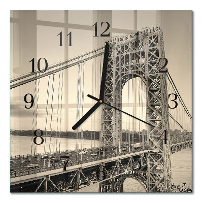 Quadratische wanduhr modern Golden Gate