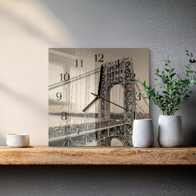 Quadratische wanduhr modern Golden Gate