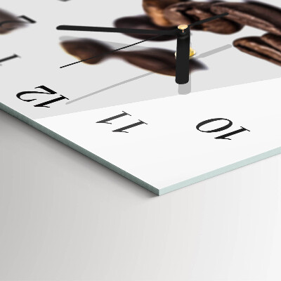 Moderne wanduhr quadratisch Kaffeebohnen