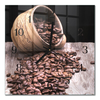 Wanduhr mit motiv quadratisch Kaffeebohnen