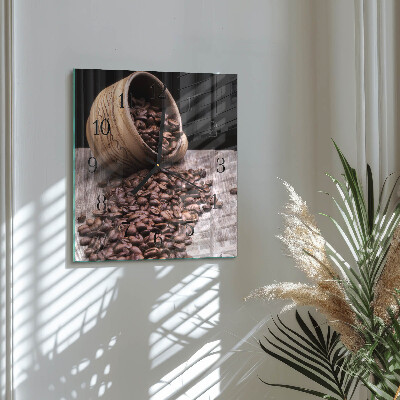Wanduhr mit motiv quadratisch Kaffeebohnen