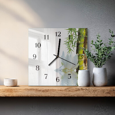 Wanduhr mit motiv quadratisch Bambus