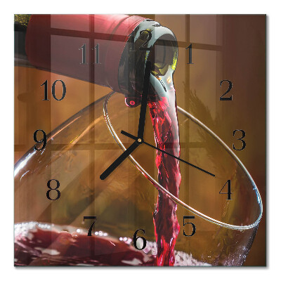 Quadratische wanduhr modern Wein