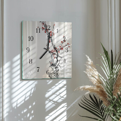 Quadratische wanduhr Blumen