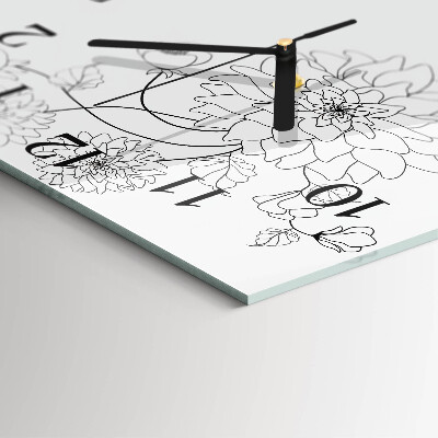 Moderne wanduhr quadratisch Blumen
