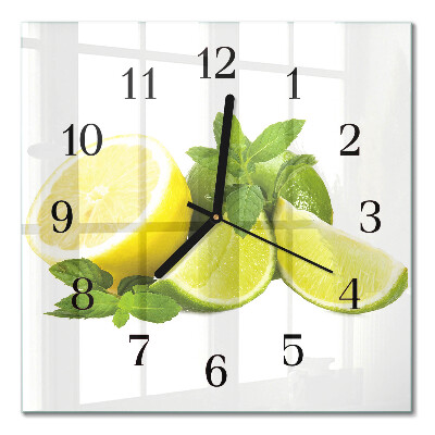 Glasuhr quadratisch Limettenminze