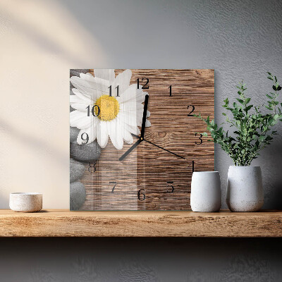Moderne wanduhr quadratisch Gänseblümchen