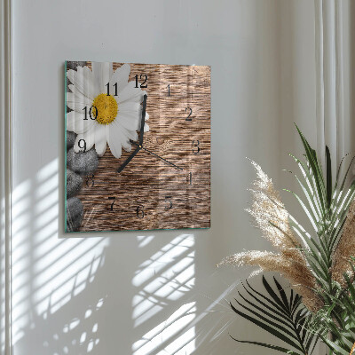 Moderne wanduhr quadratisch Gänseblümchen
