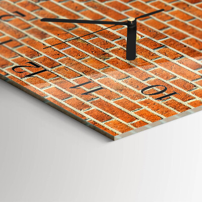 Glasuhr quadratisch Ziegel