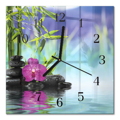 Moderne wanduhr quadratisch Orchideen-Spa