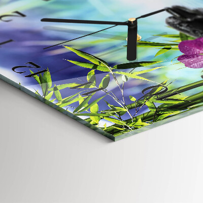 Moderne wanduhr quadratisch Orchideen-Spa
