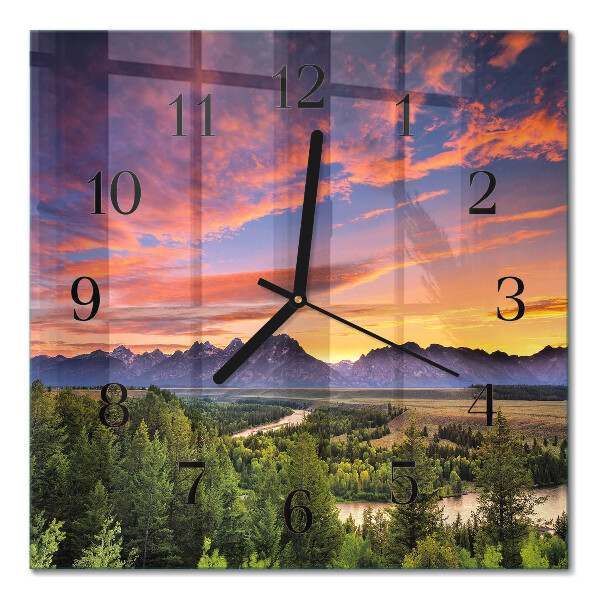Quadratische wanduhr Landschaft