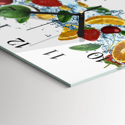 Quadratische wanduhr modern Obst