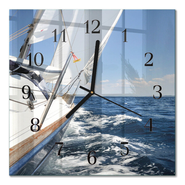 Quadratische wanduhr Yacht