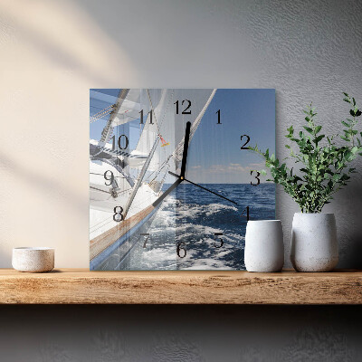 Quadratische wanduhr Yacht