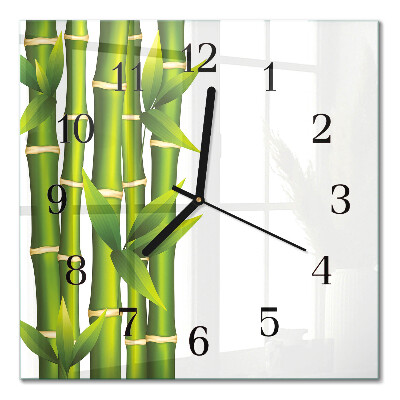 Quadratische wanduhr Bambus