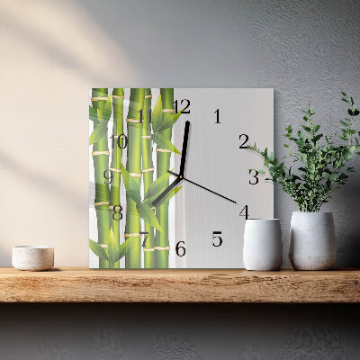 Quadratische wanduhr Bambus