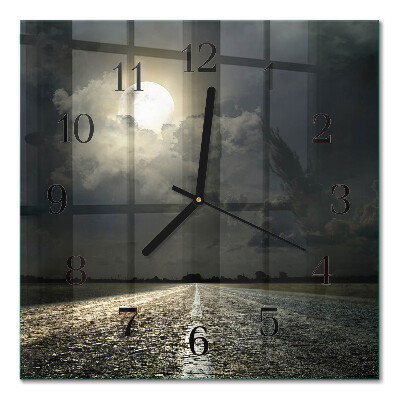 Moderne wanduhr quadratisch Mondpfad