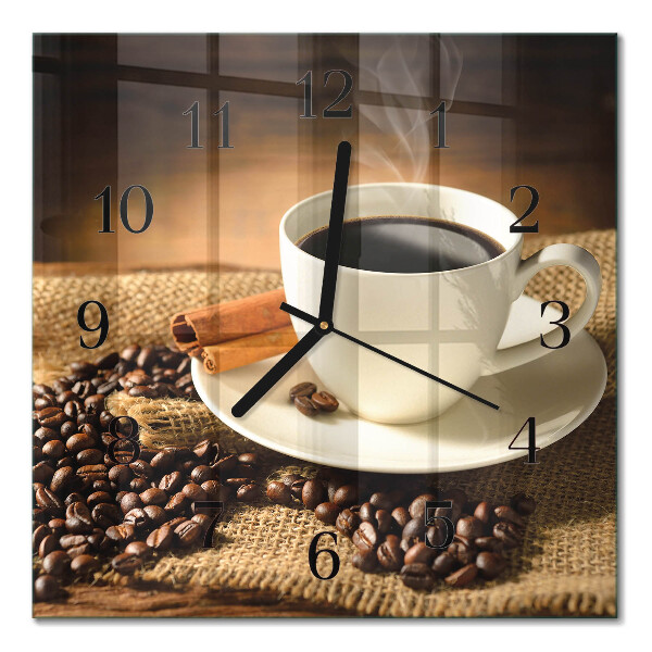 Wanduhr mit motiv quadratisch Kaffee