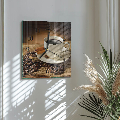 Wanduhr mit motiv quadratisch Kaffee