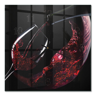 Moderne wanduhr quadratisch Wein