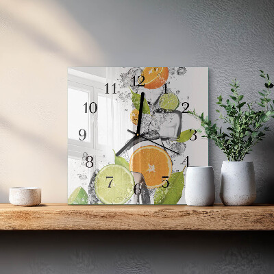 Quadratische wanduhr modern Zitrusfrüchte