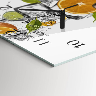 Quadratische wanduhr modern Zitrusfrüchte