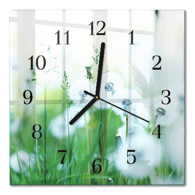 Quadratische wanduhr modern Wiese