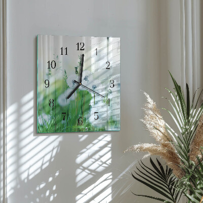 Quadratische wanduhr modern Wiese