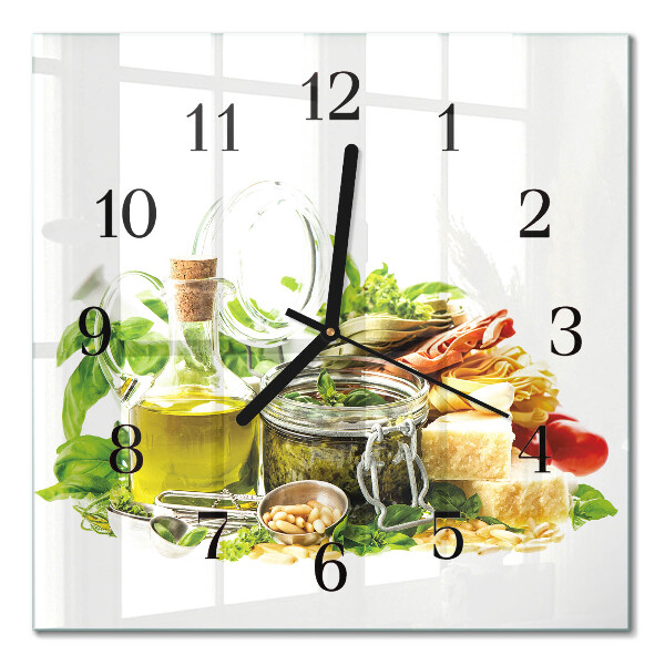 Moderne wanduhr quadratisch Pasta mit Olivenöl