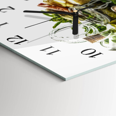 Moderne wanduhr quadratisch Pasta mit Olivenöl
