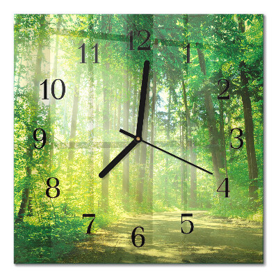 Wanduhr mit motiv quadratisch Waldnatur