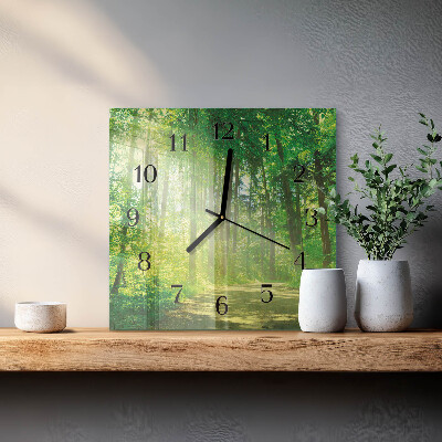 Wanduhr mit motiv quadratisch Waldnatur