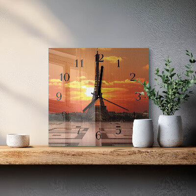 Wanduhr mit motiv quadratisch Eiffelturm