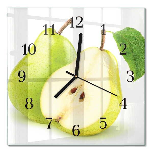 Quadratische wanduhr modern Birnen
