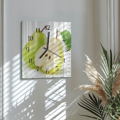Quadratische wanduhr modern Birnen