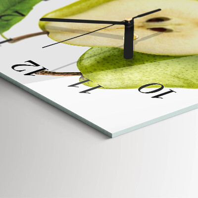Quadratische wanduhr modern Birnen