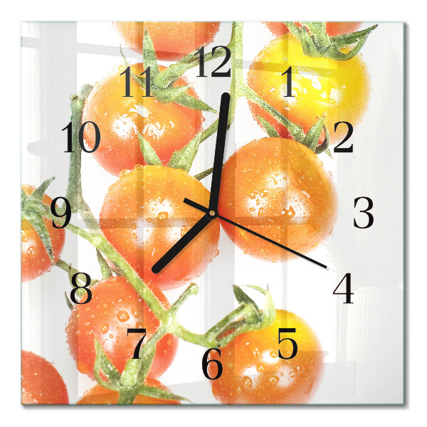 Glasuhr quadratisch Tomaten