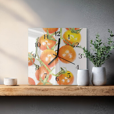 Glasuhr quadratisch Tomaten