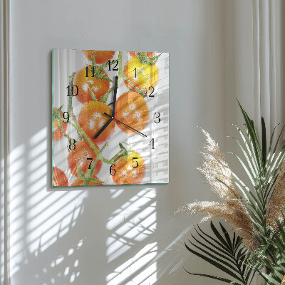 Glasuhr quadratisch Tomaten
