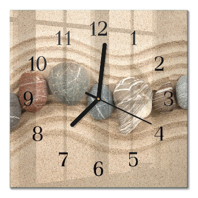 Quadratische wanduhr Steine ​​und Sand