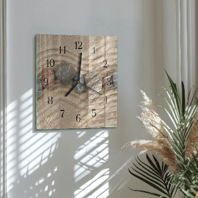 Quadratische wanduhr Steine ​​und Sand
