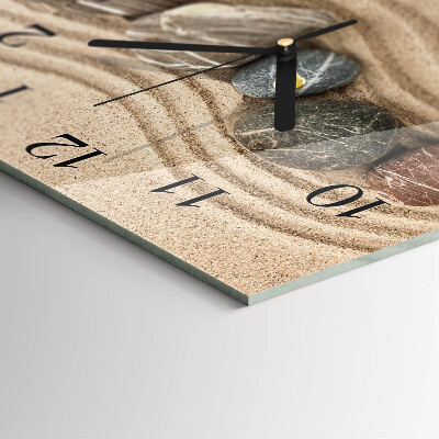 Quadratische wanduhr Steine ​​und Sand