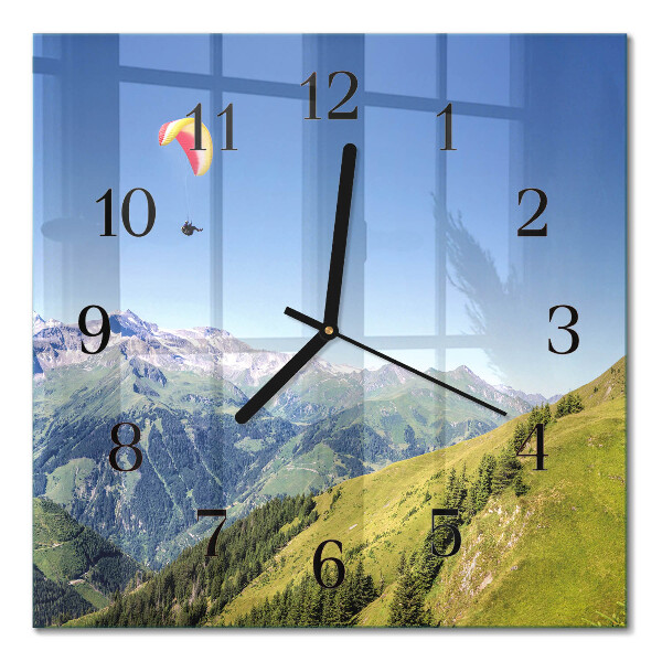 Quadratische wanduhr Gebirge