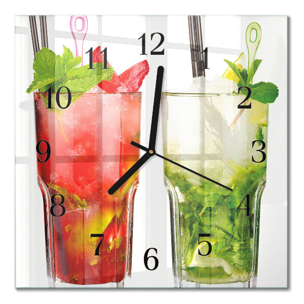Glasuhr quadratisch Cocktails