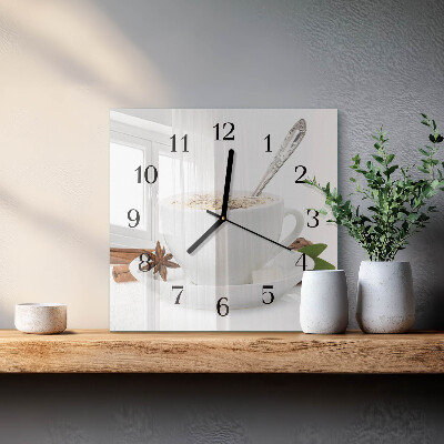 Moderne wanduhr quadratisch Eine Tasse Anis